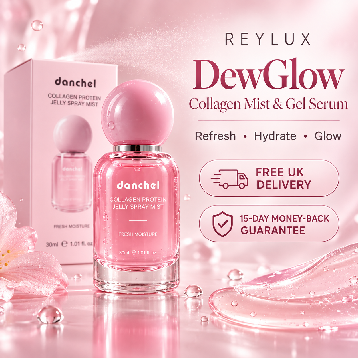 DewGlow Collagen Mist & Gel Serum – 30ml