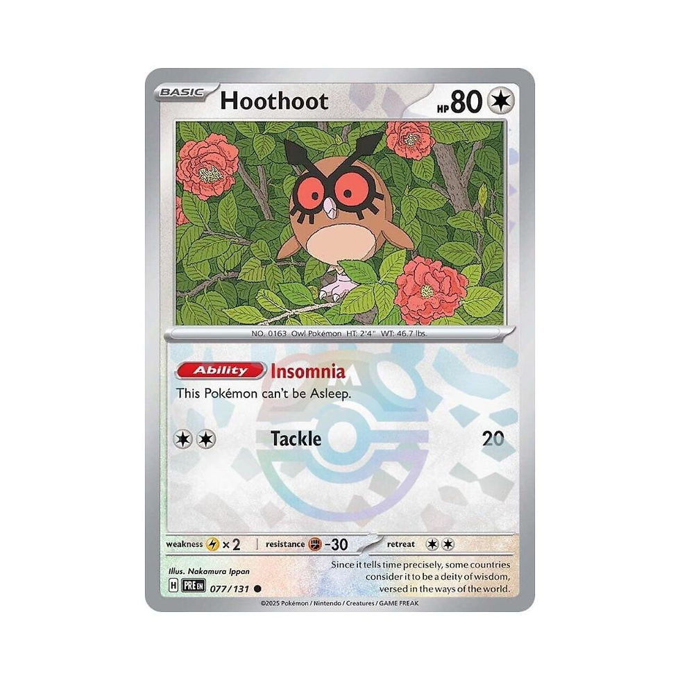 Pokémon TCG: Hoothoot Masterball Prismatic Evolutions 077/131 RAW