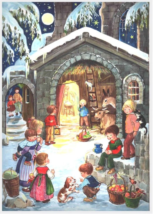 アドベントカレンダー ドイツ 馬小屋で