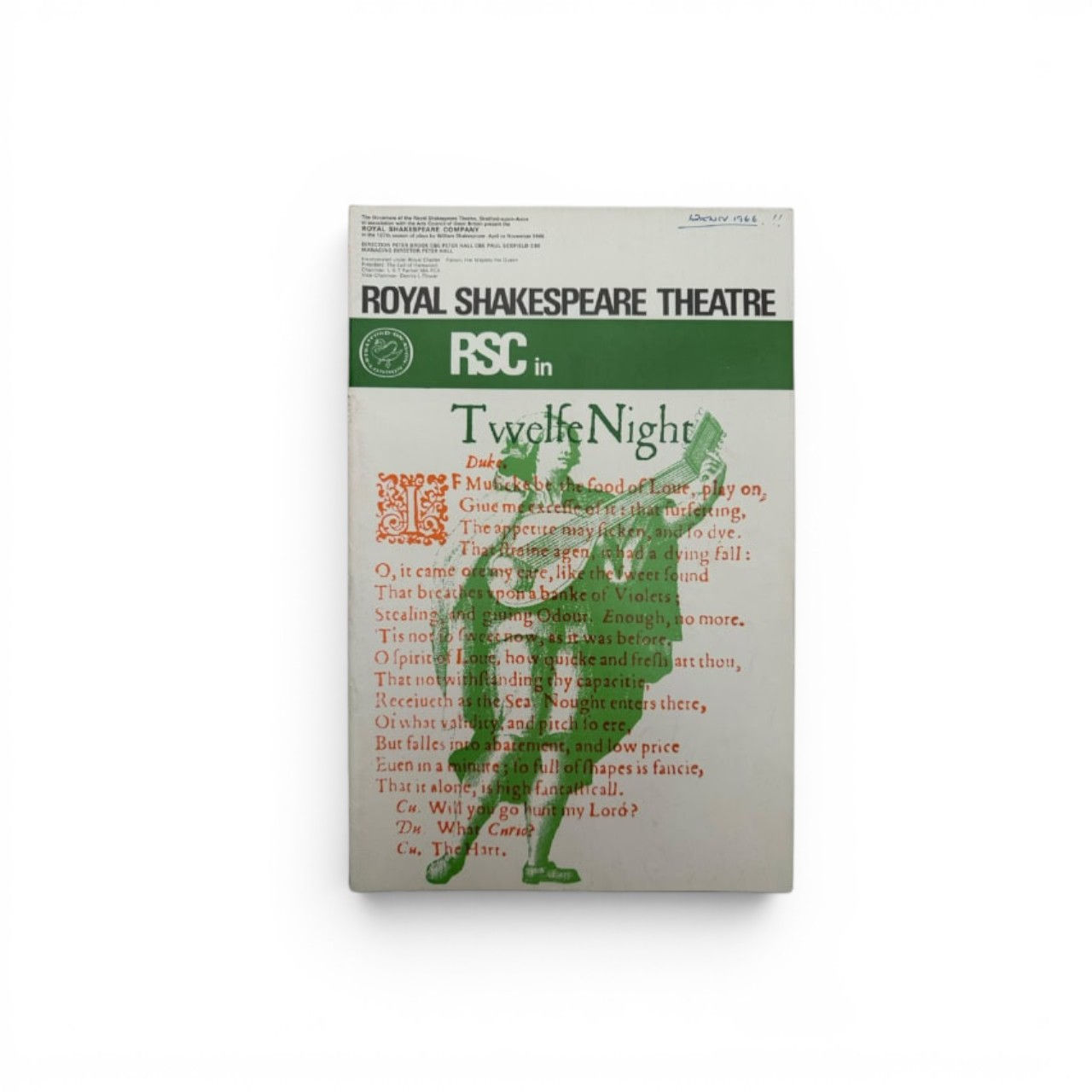 Twelfth Night, Or What You Will - Royal Shakespeare Company Programme - SIGNED