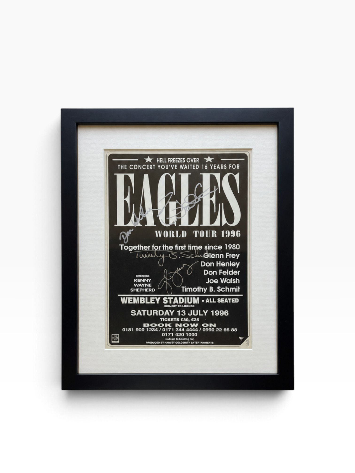 Eagles – Hell Freezes Over – SIGNED Wembley Stadium Concert Poster, 1996 – full item view