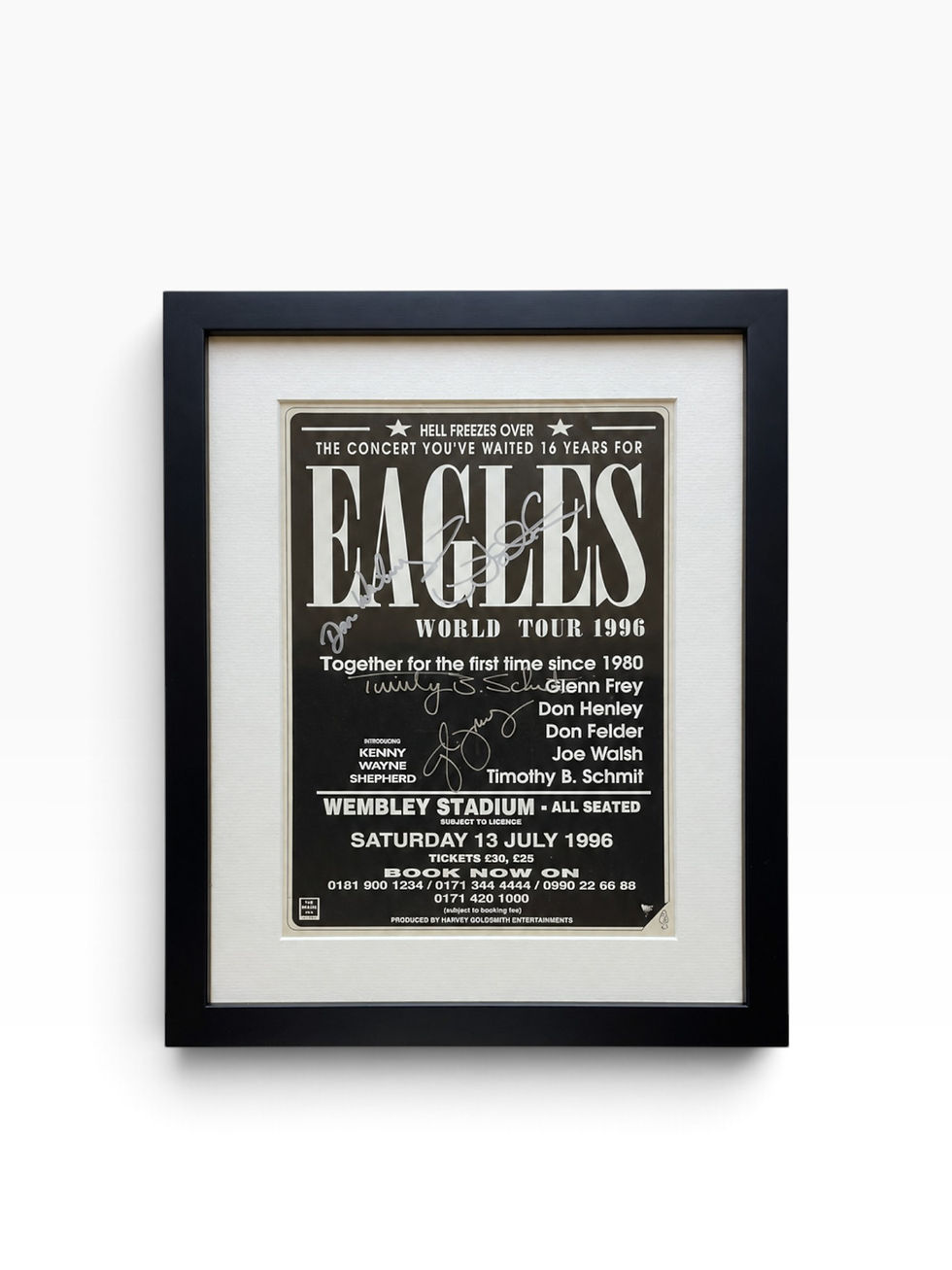Thumbnail: Eagles – Hell Freezes Over – SIGNED Wembley Stadium Concert Poster, 1996 – full item view