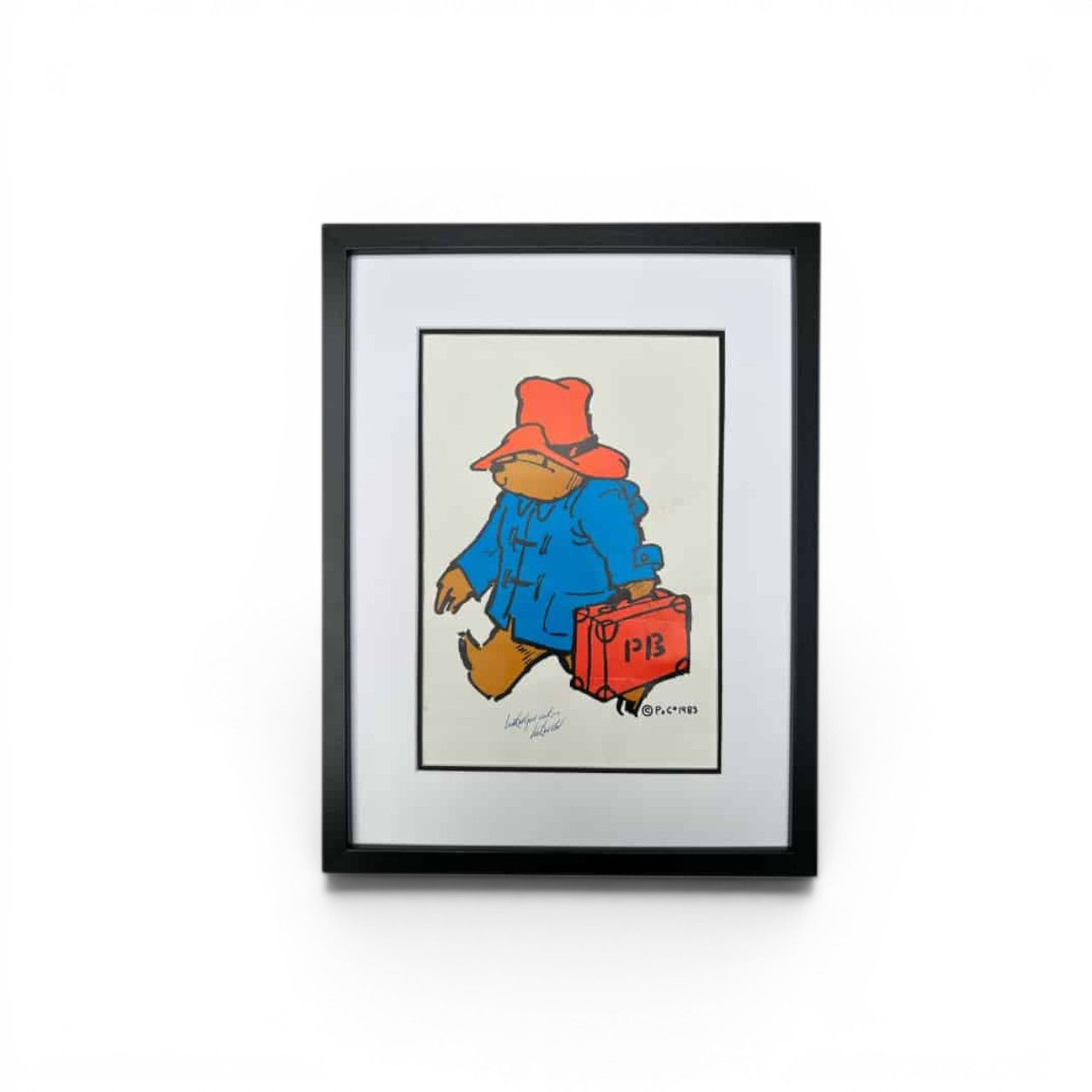 Michael Bond - Print of Paddington Bear With Suitcase - SIGNED by Michael Bond