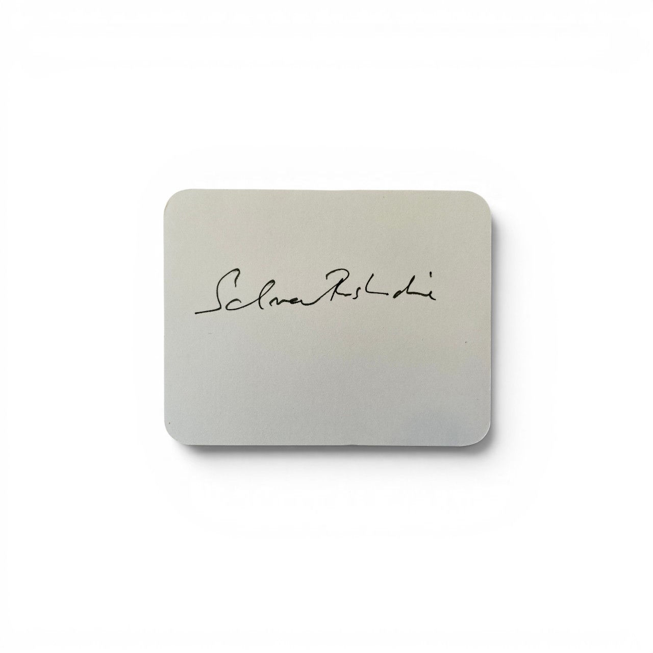 Salman Rushdie. Signed Autograph Card