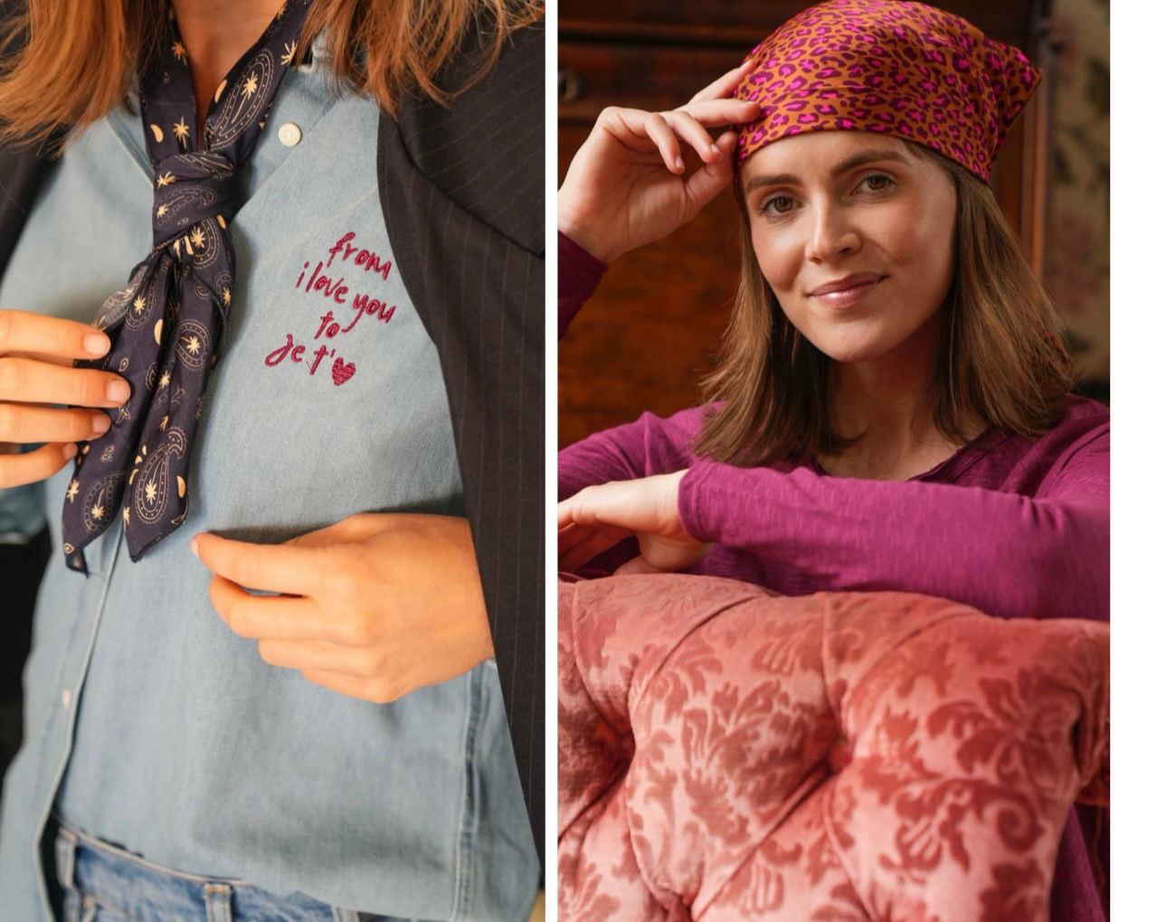 Foulards carrés bleu 