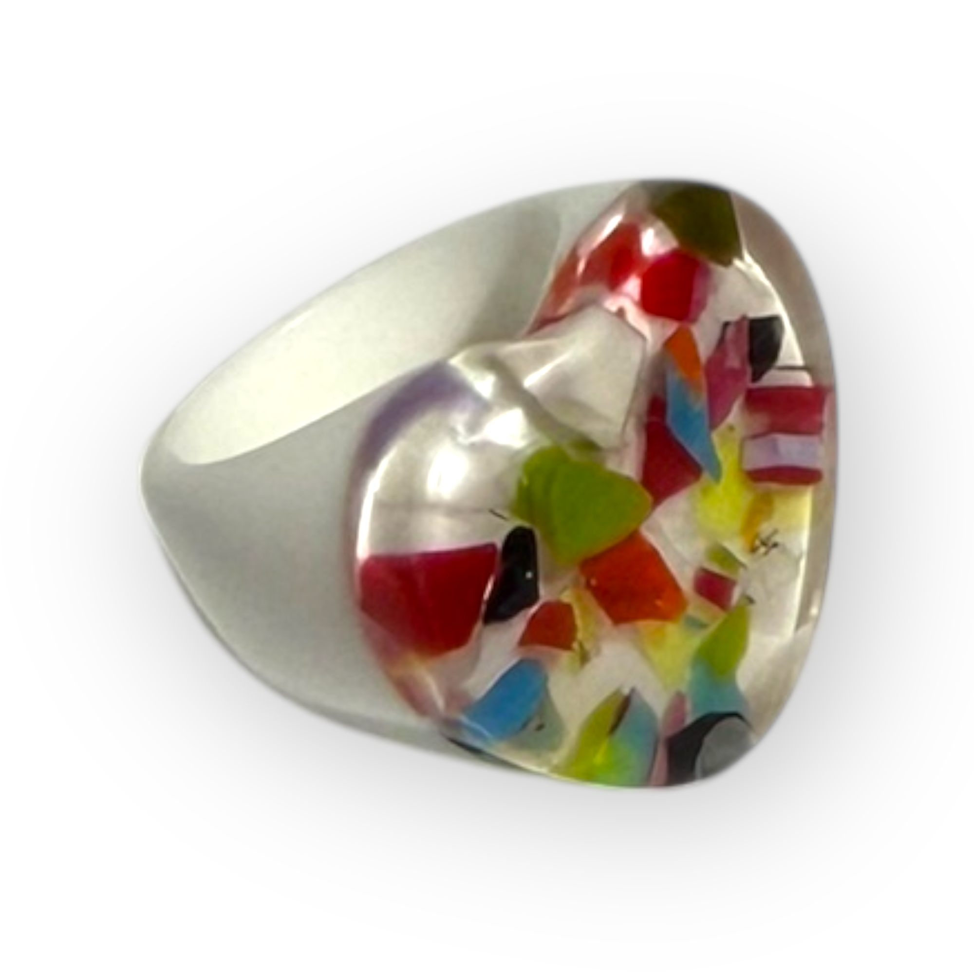 Madeline Ring - White/Confetti