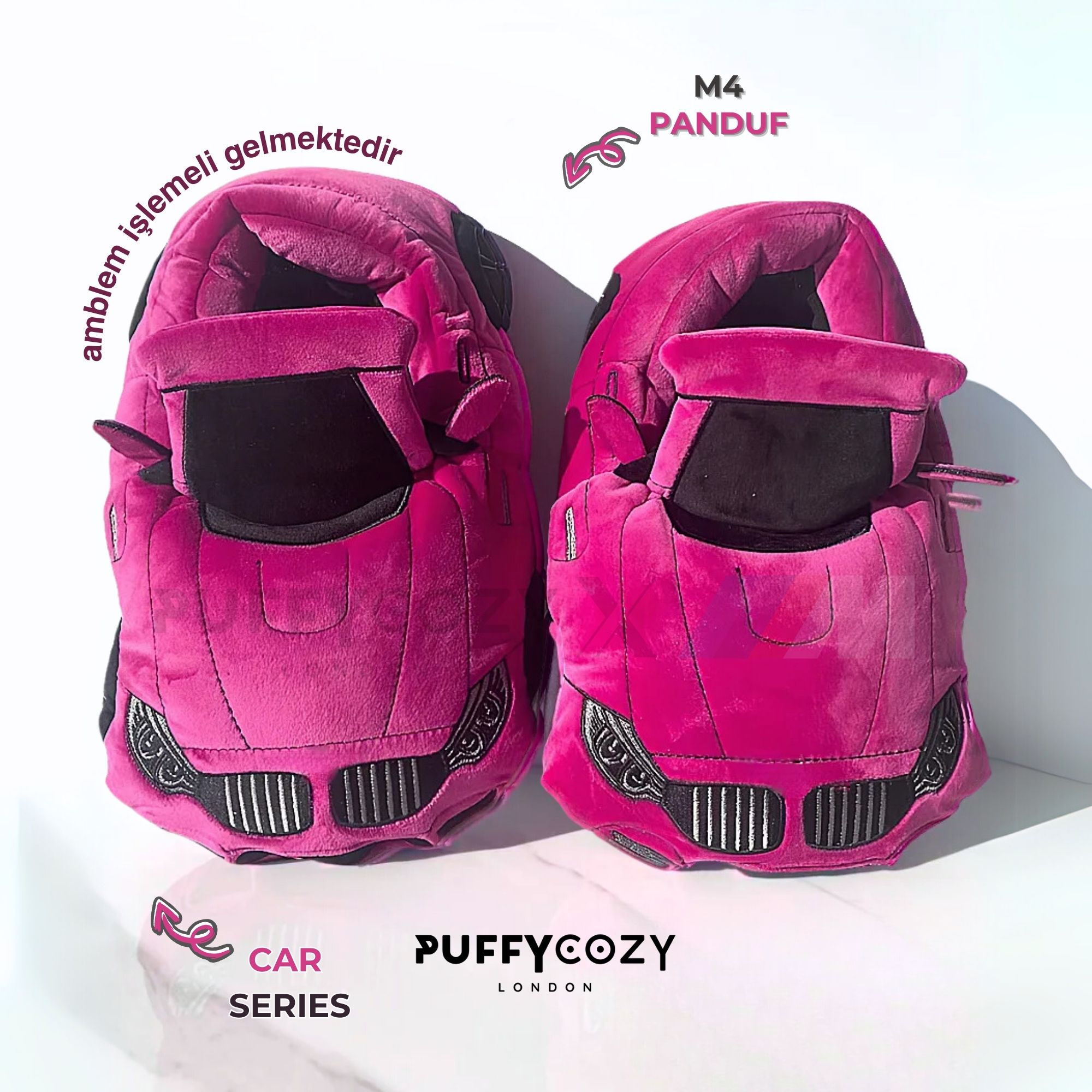 CAR M4 PANDUF PINK PUFFY COZY ™️ SNEAKERS PELUSH SLIPPERS