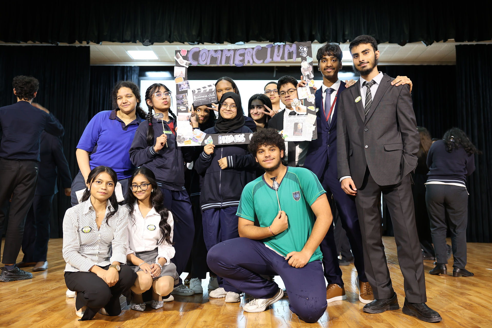 Year 12 Business Class of AY 2025-2026 posing with the frame!