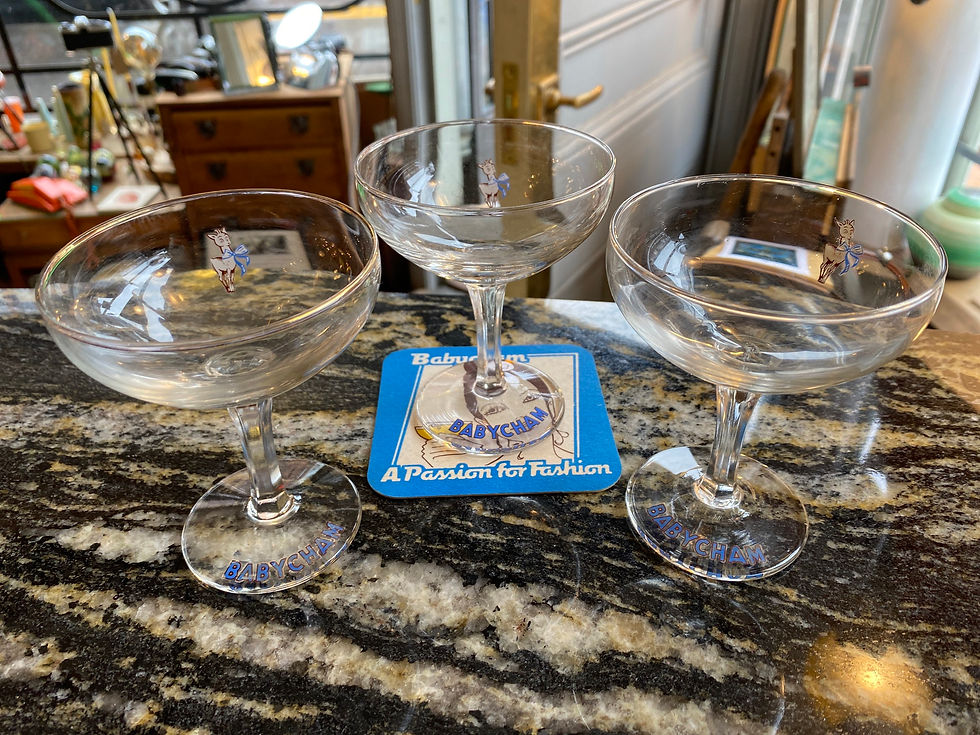 Set of babycham glasses