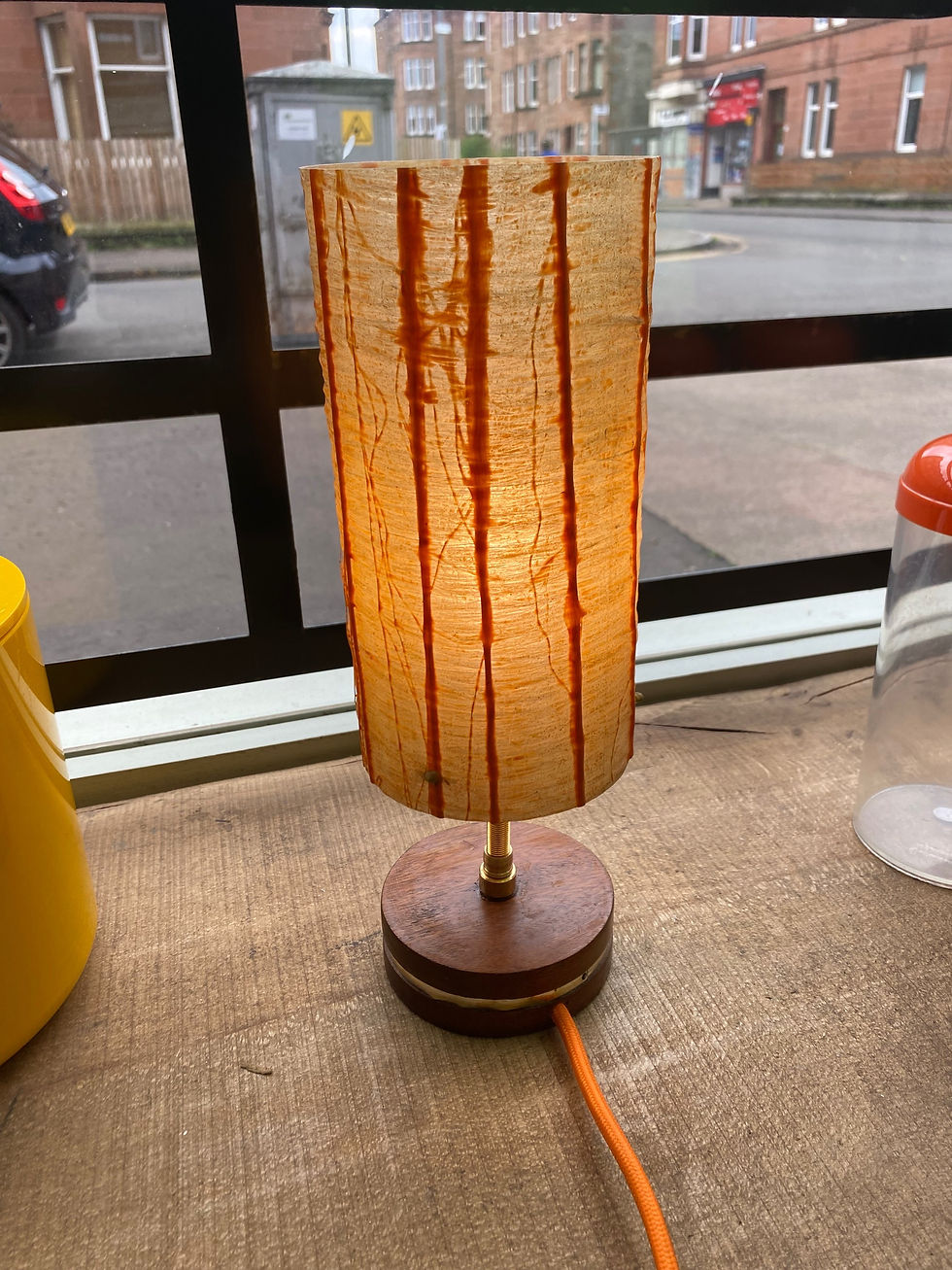 A fibreglass desk lamp