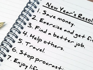New Year Resolutions written in a notebook