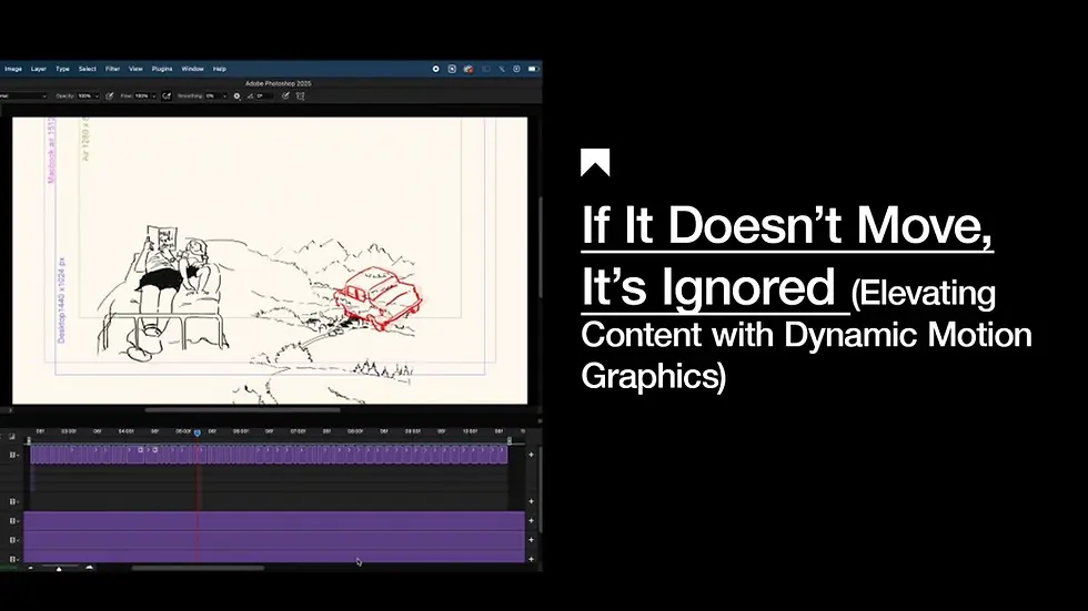 A keyframe from a motion graphics project