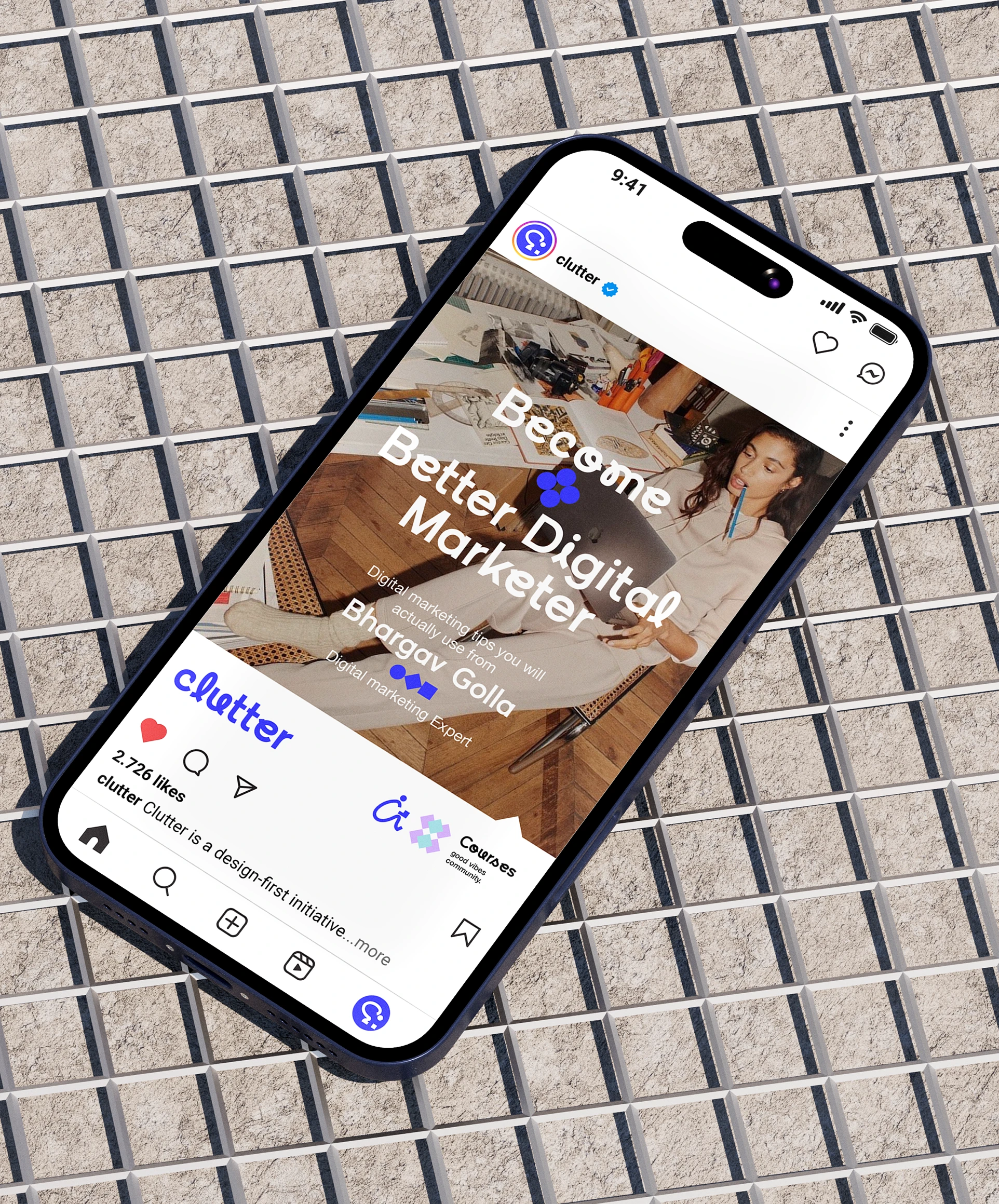 Clutter Brand identity mockup design