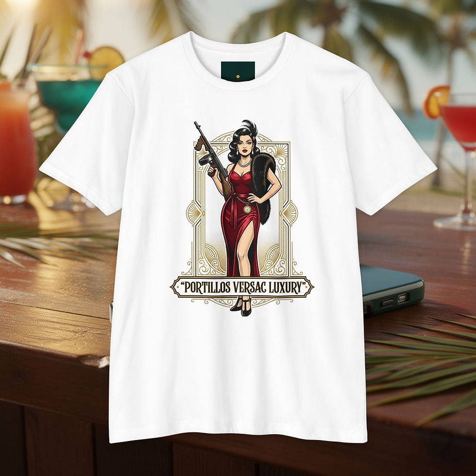 Thumbnail: Retro Mafia Pinup T-Shirt — "Portillo’s Versac" Graphic Tee