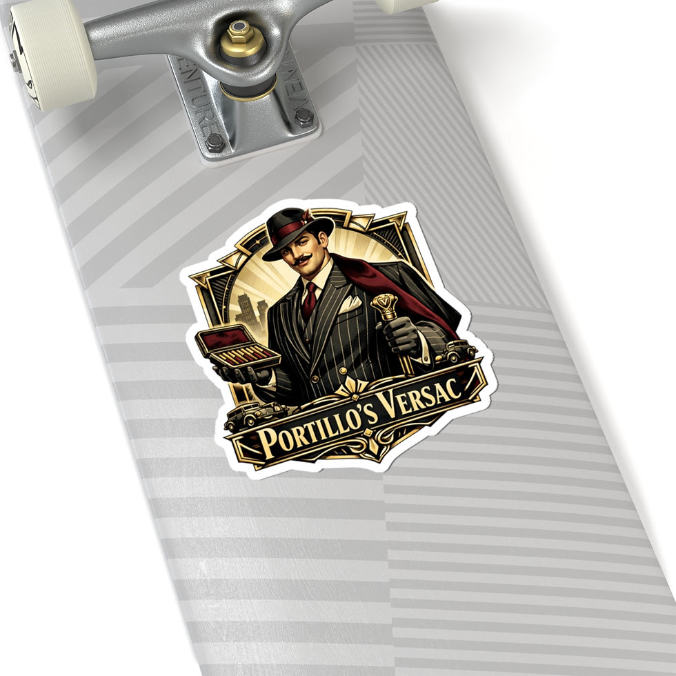 Thumbnail: Portillo’s Versace Retro Gangster Sticker — Kiss-Cut Decorative Decal