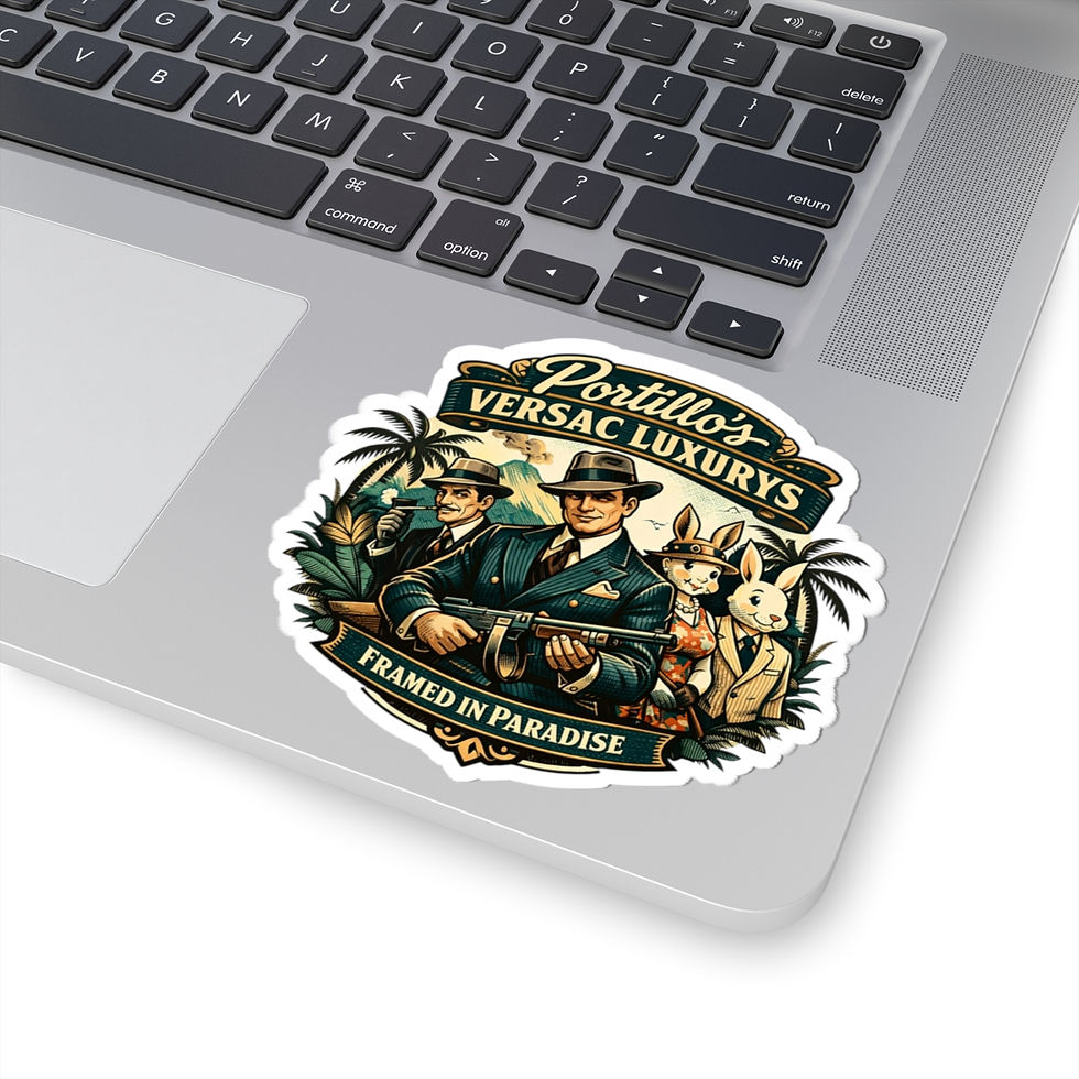 Thumbnail: Kiss-Cut Sticker — 'Portillo's Versac Luxurys: Framed in Paradise' 