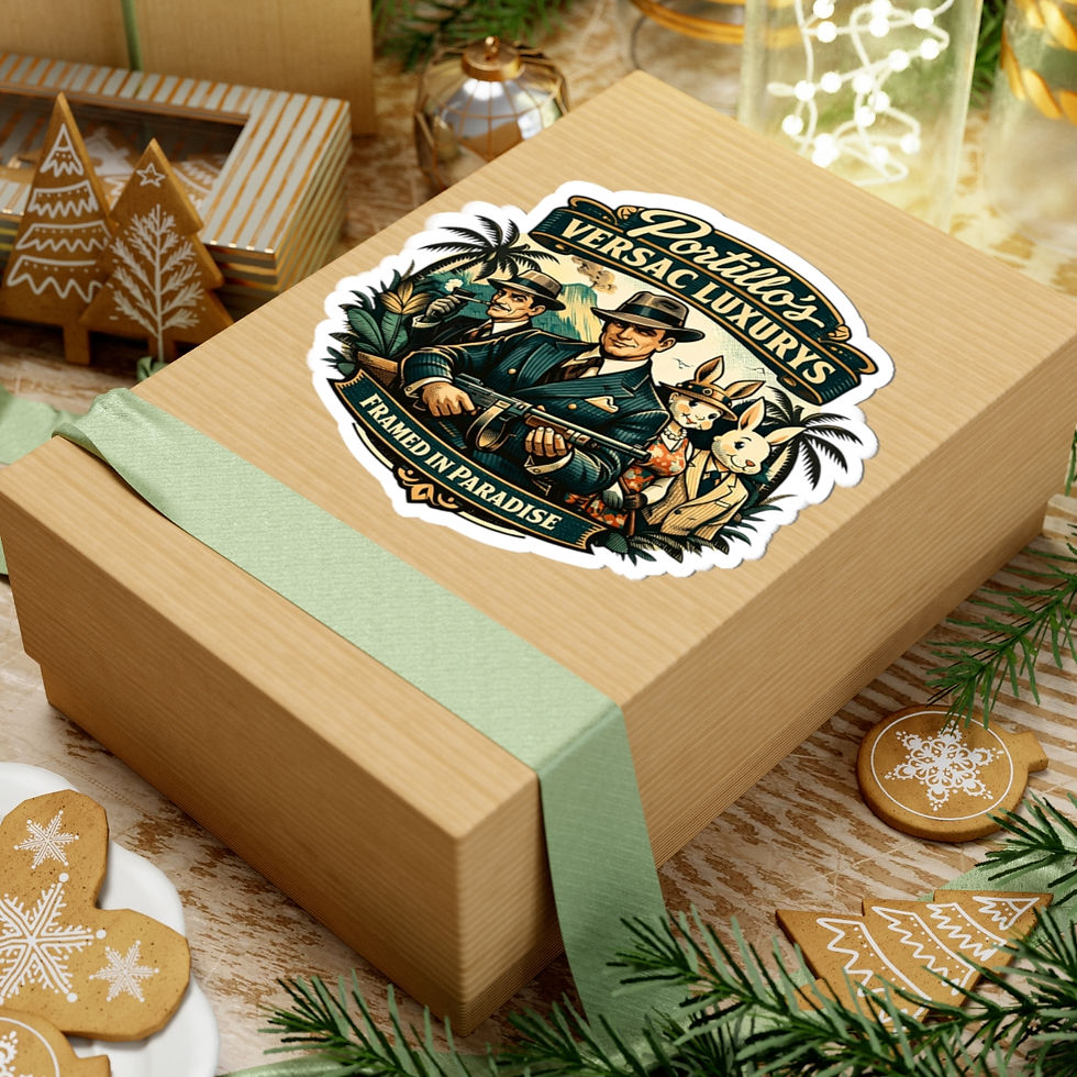 Thumbnail: Kiss-Cut Sticker — 'Portillo's Versac Luxurys: Framed in Paradise' 