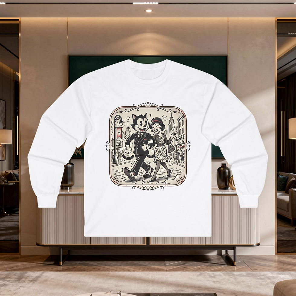 Thumbnail: Vintage Cartoon Couple Long Sleeve Tee