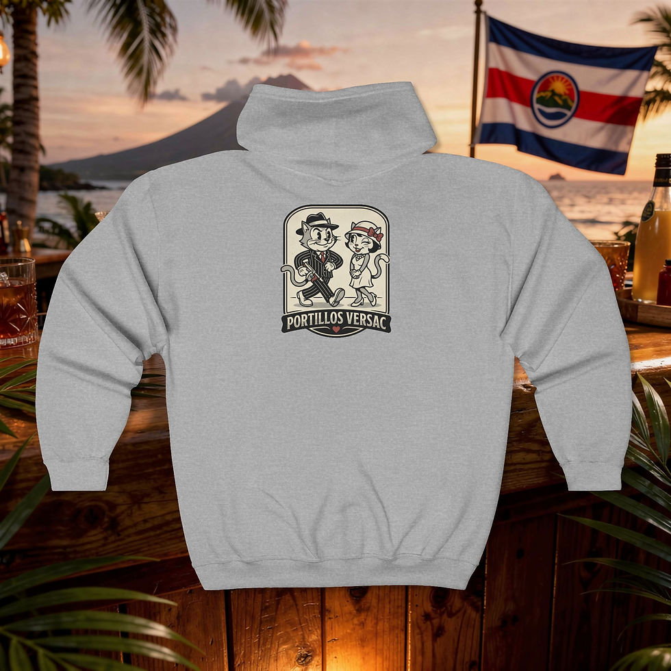 Thumbnail: Pura Vida Jungle Zip Hoodie — Tropical Toucan & Jaguar Full-Zip Sweatshirt