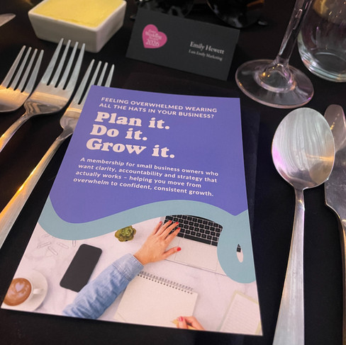 Plan it. Do it. Grow it. leaflet at Essex Wedding Awards