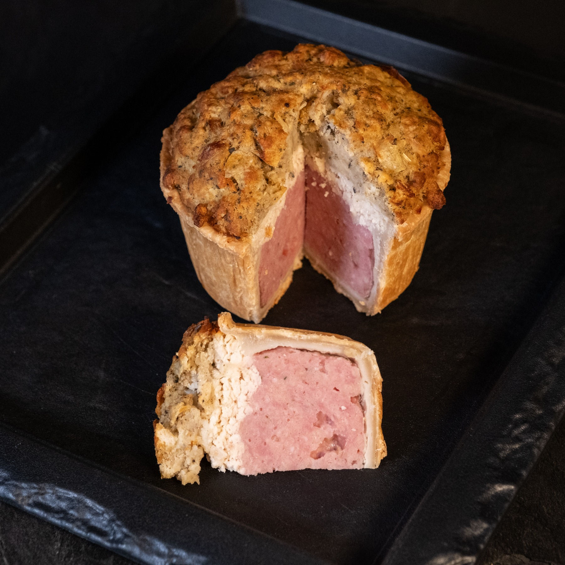 Byfords Pork, Turkey & Stuffing Pie
