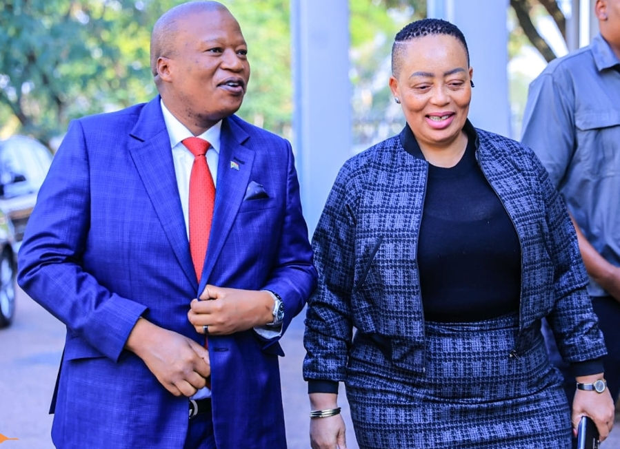 ReadyMEC for Public Works, Roads and Infrastructure Tonny Rachoene welcomed by Bela-Bela Mayor Gloria Modiegi.