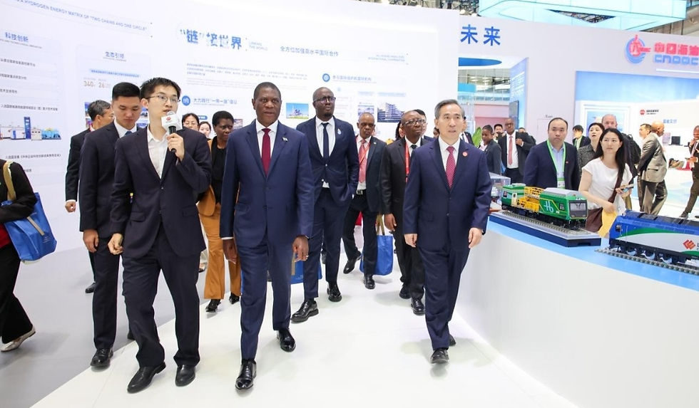 Deputy President Paul Mashatile, centre, leads a delegation at the Fourth China International Supply Chain Expo in Beijing on Monday, 23 June 2026. Mashatile toured advanced manufacturing and hydrogen energy exhibits, showcasing South Africa’s drive to secure partnerships in green tech, rail and industrial value chains under the Seventh Administration. He told delegates SA is “a competitive production base” and gateway to Africa’s 1.3 billion-person market.