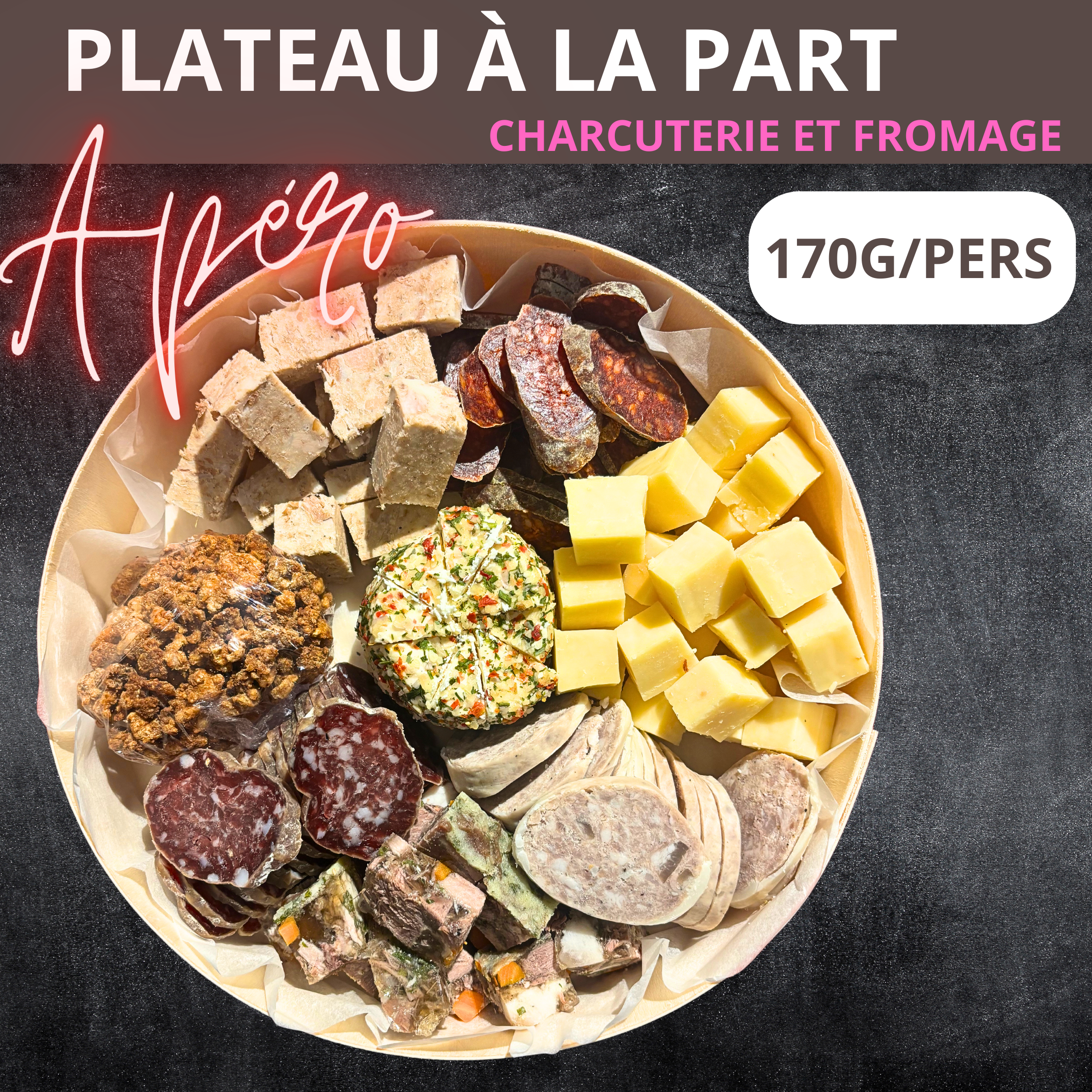 VERSION APÉRO - Boite charcuterie et fromage à la part