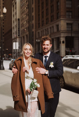 Happy couple portrait from engagement photography Chicago