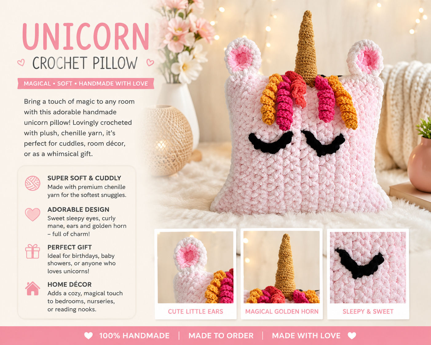 Unicorn pillow