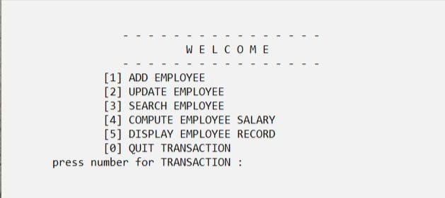 Payroll System with CRUD Transactions using C++ OOP