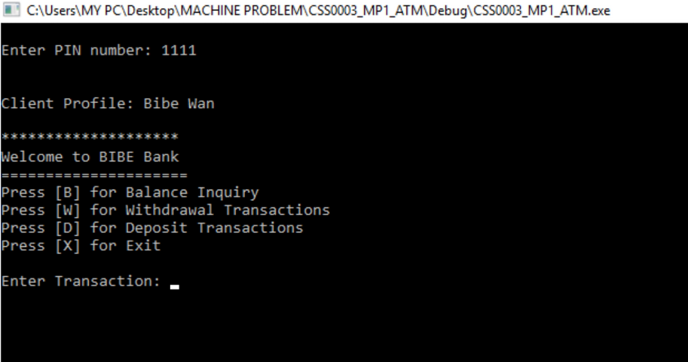 Process Simulation of ATM Financial Transactions using C++