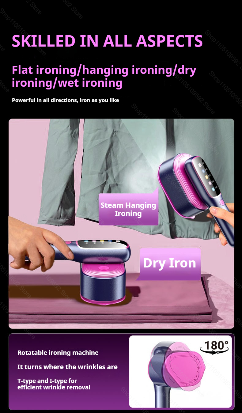 Thumbnail: NEW Handheld Steam Iron Garment Steamer Portable Mini for Clothes Fast Heating T