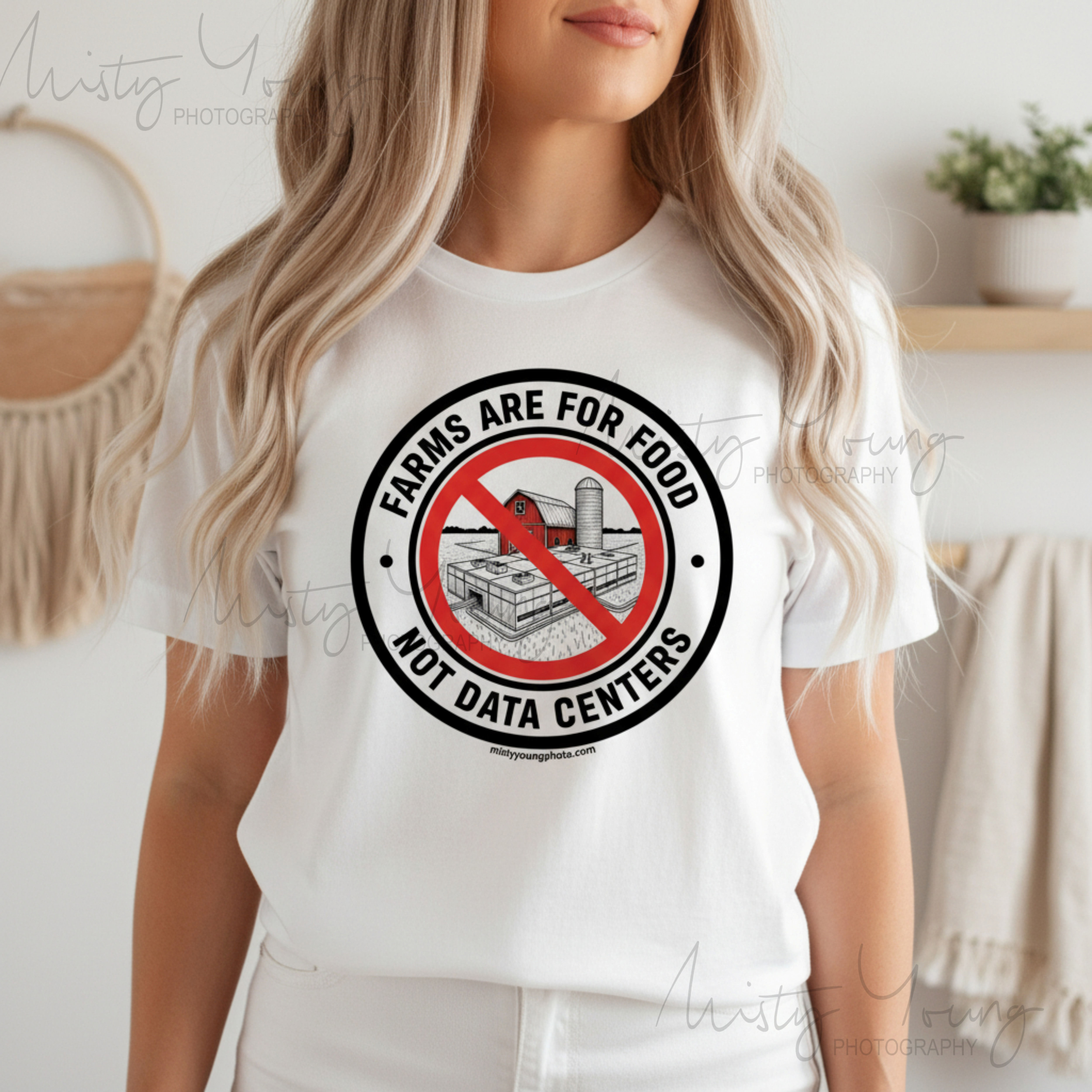 Farms are for food not for data centers T shirt, No data center shirt, anti data center tee, no AI