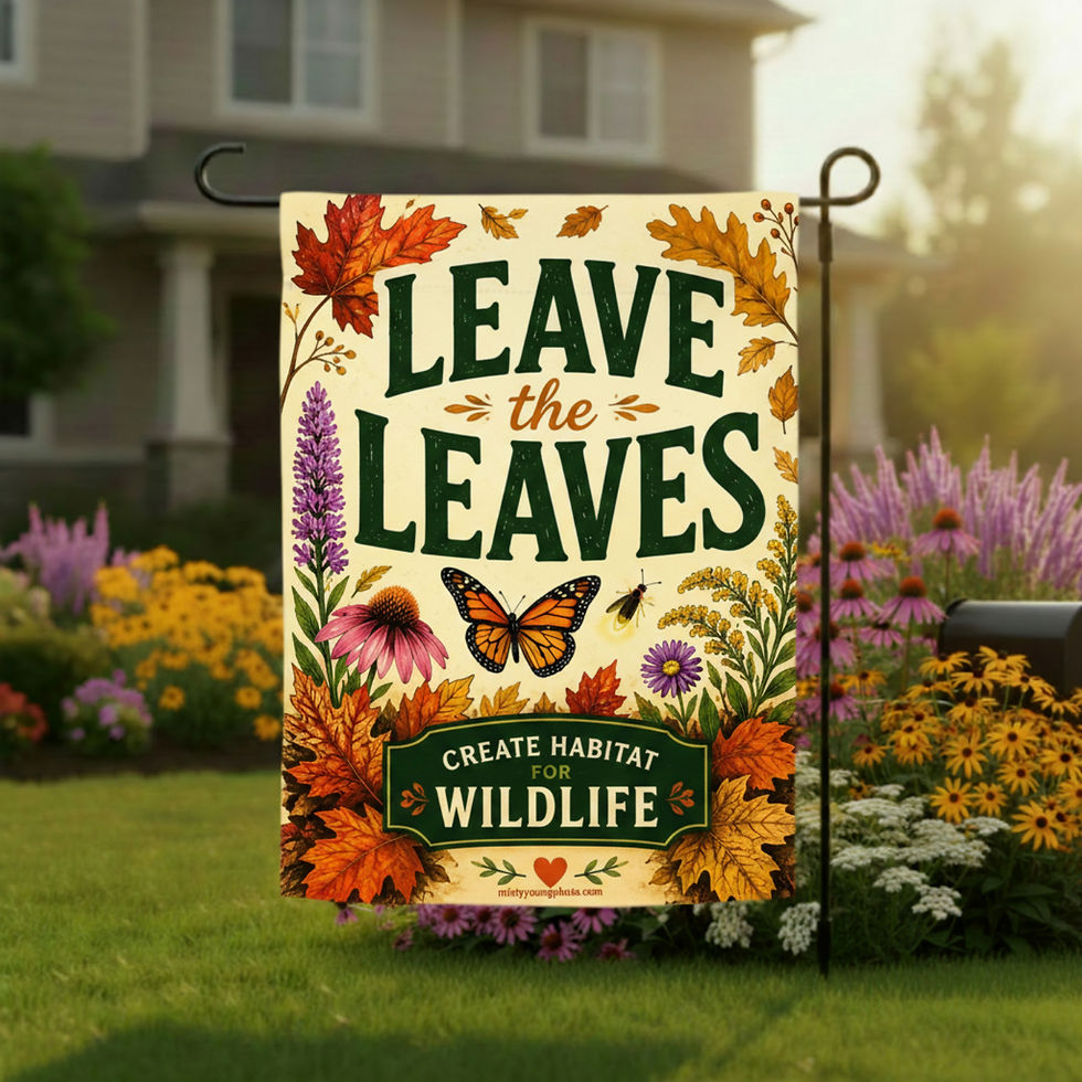 Leave the Leaves Create Habitat for Wildlife Double sided Garden Flag