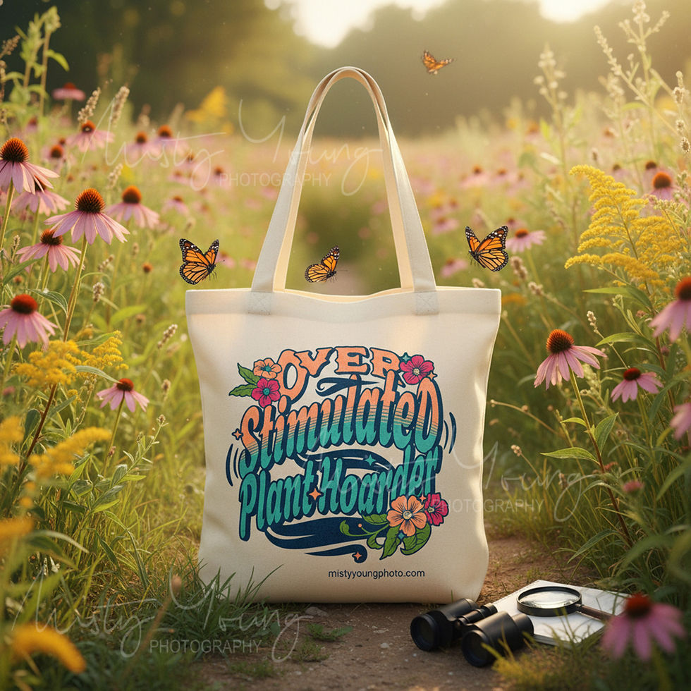 Overstimulated Plant Hoarder Canvas Tote Bag – Funny,  100% Cotton, Eco-Friendly