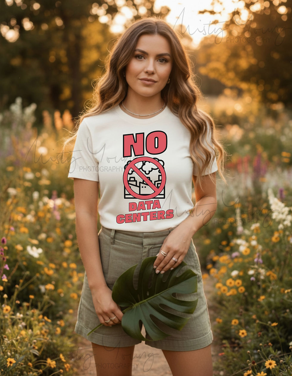 Protect farmland with this bold No Data Centers shirt featuring a clean protest design supporting farmers, rural communities,