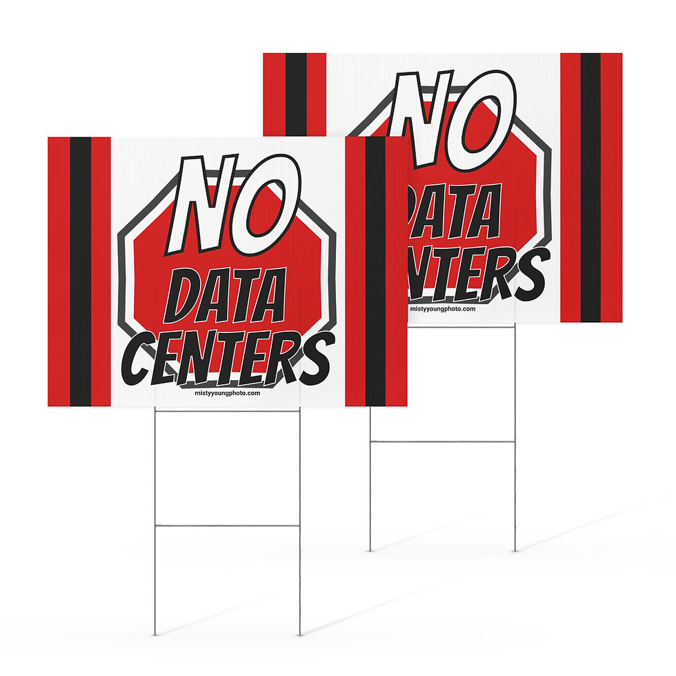 Thumbnail: No Data Centers Stop Sign Yard Sign, Anti AI Political Protest Lawn Sign