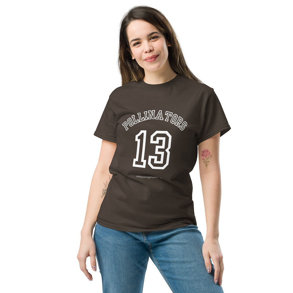 Thumbnail: POLLINATORS 13 Jersey-Style T-Shirt – Unisex Naturecore Streetwear Tee front view