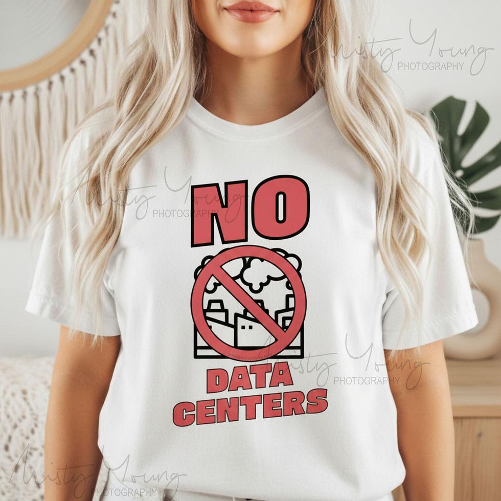 Protect farmland with this bold No Data Centers shirt featuring a clean protest design supporting farmers, rural communities,