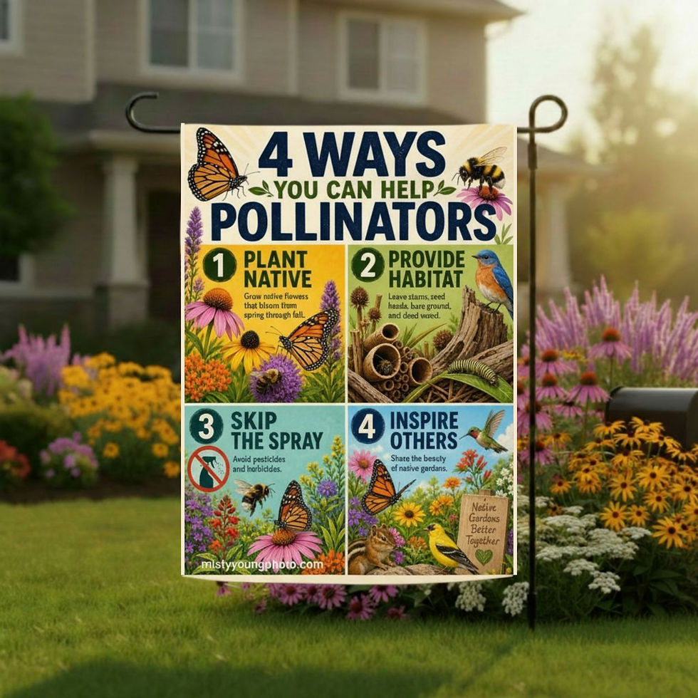 4 ways to help pollinators educational garden flag