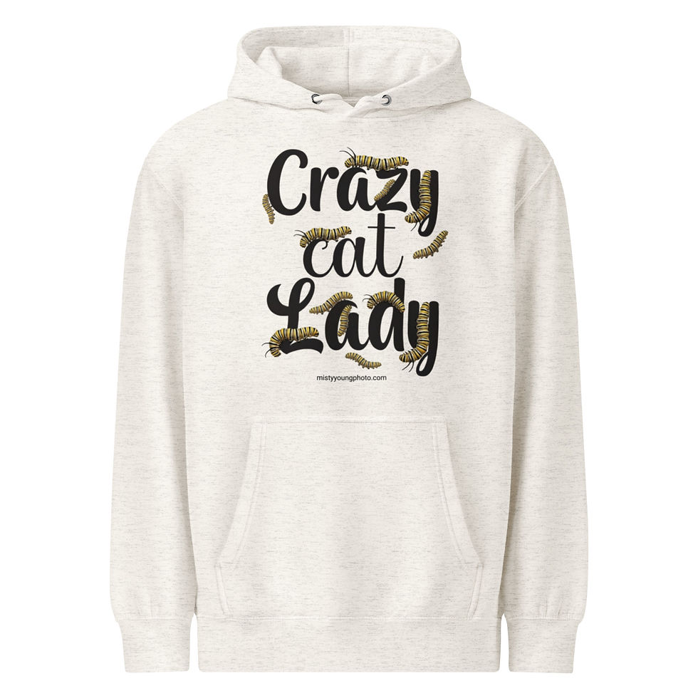 Thumbnail: Funny Crazy Cat Lady Hoodie with Monarch Butterfly Caterpillars