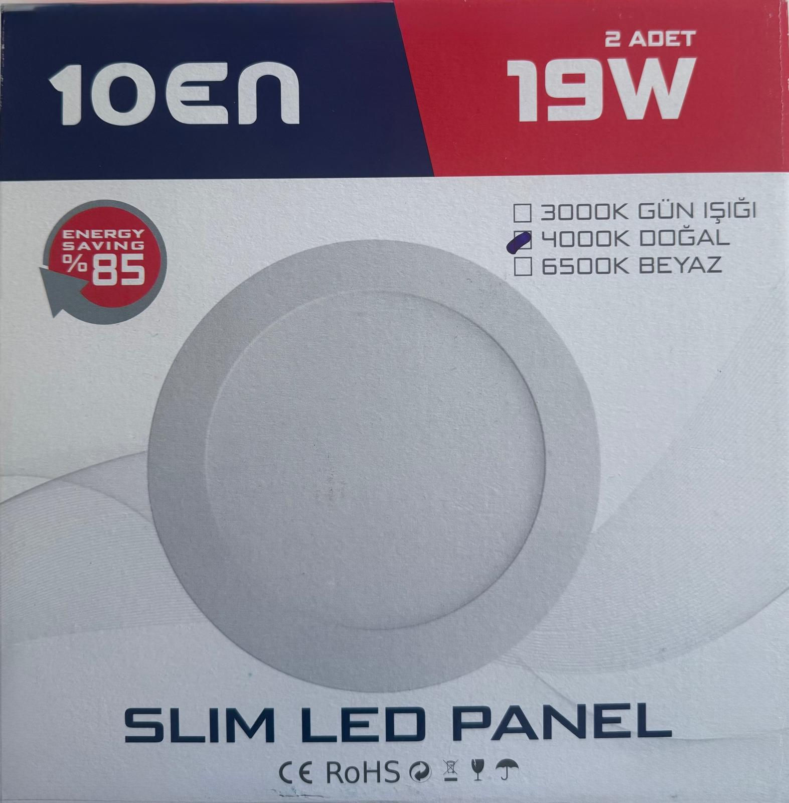 Heroled 12/24v 19w Sıva Altı Led Panel Yuvarlak (4000K Doğal)