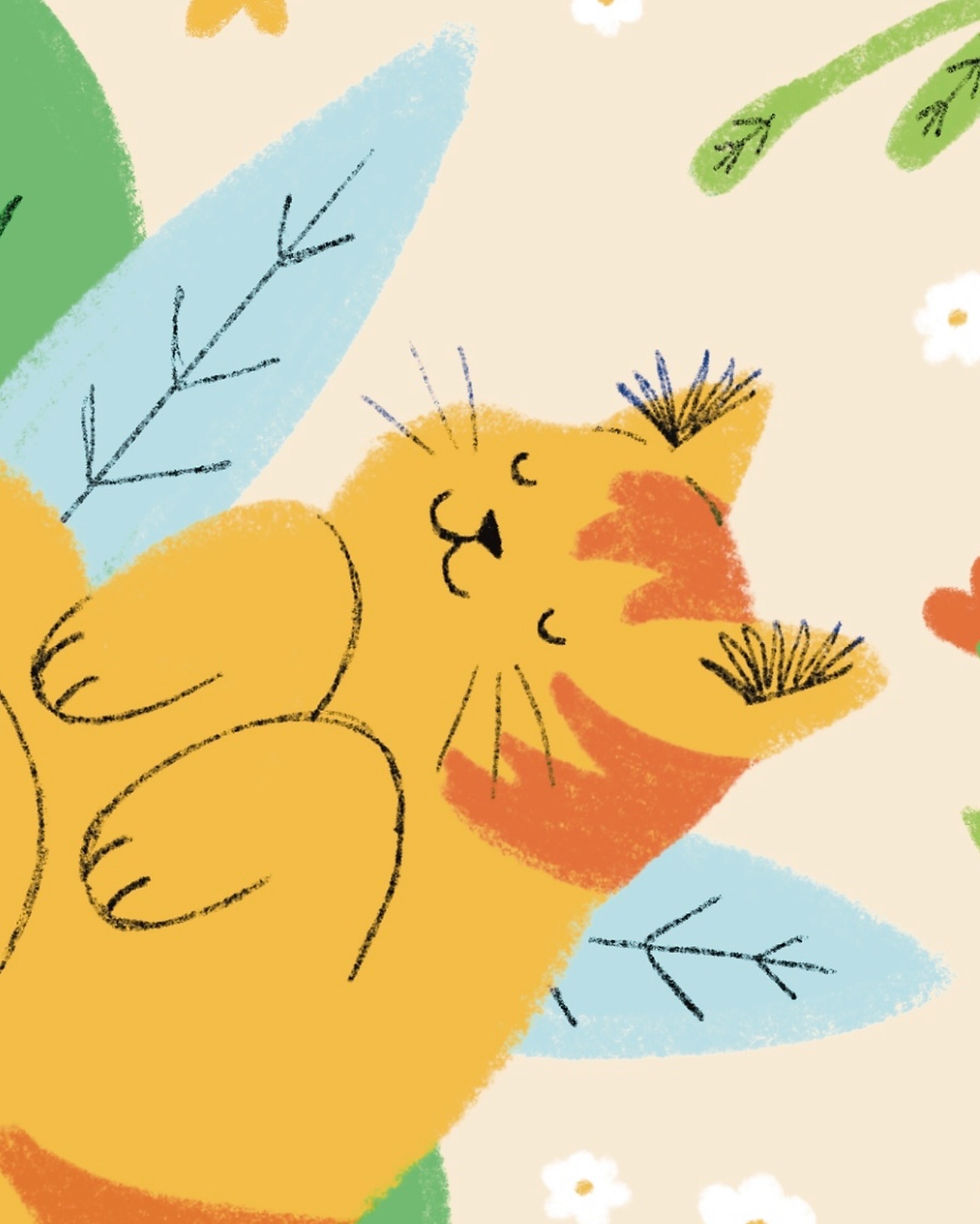 Thumbnail: Illustrated Cat Print by Keri Green Illustrator, A3 and A4 prints of cute cats and plants