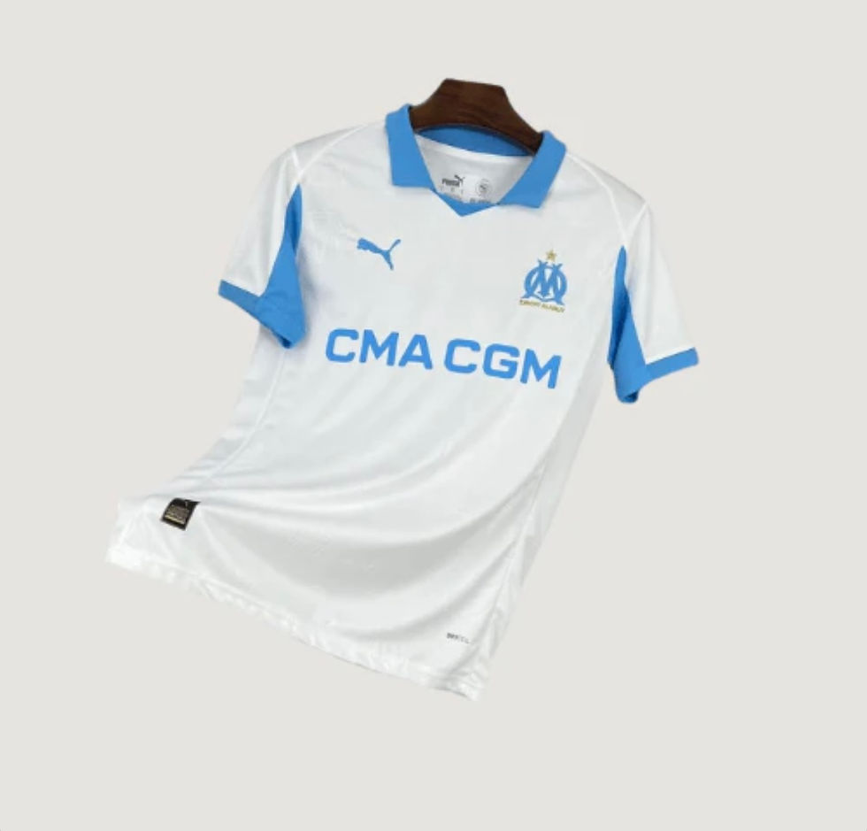 OLYMPIQUE DE MARSEILLE - HOME JERSEY 25/26 - WHITE & AZURE BLUE
