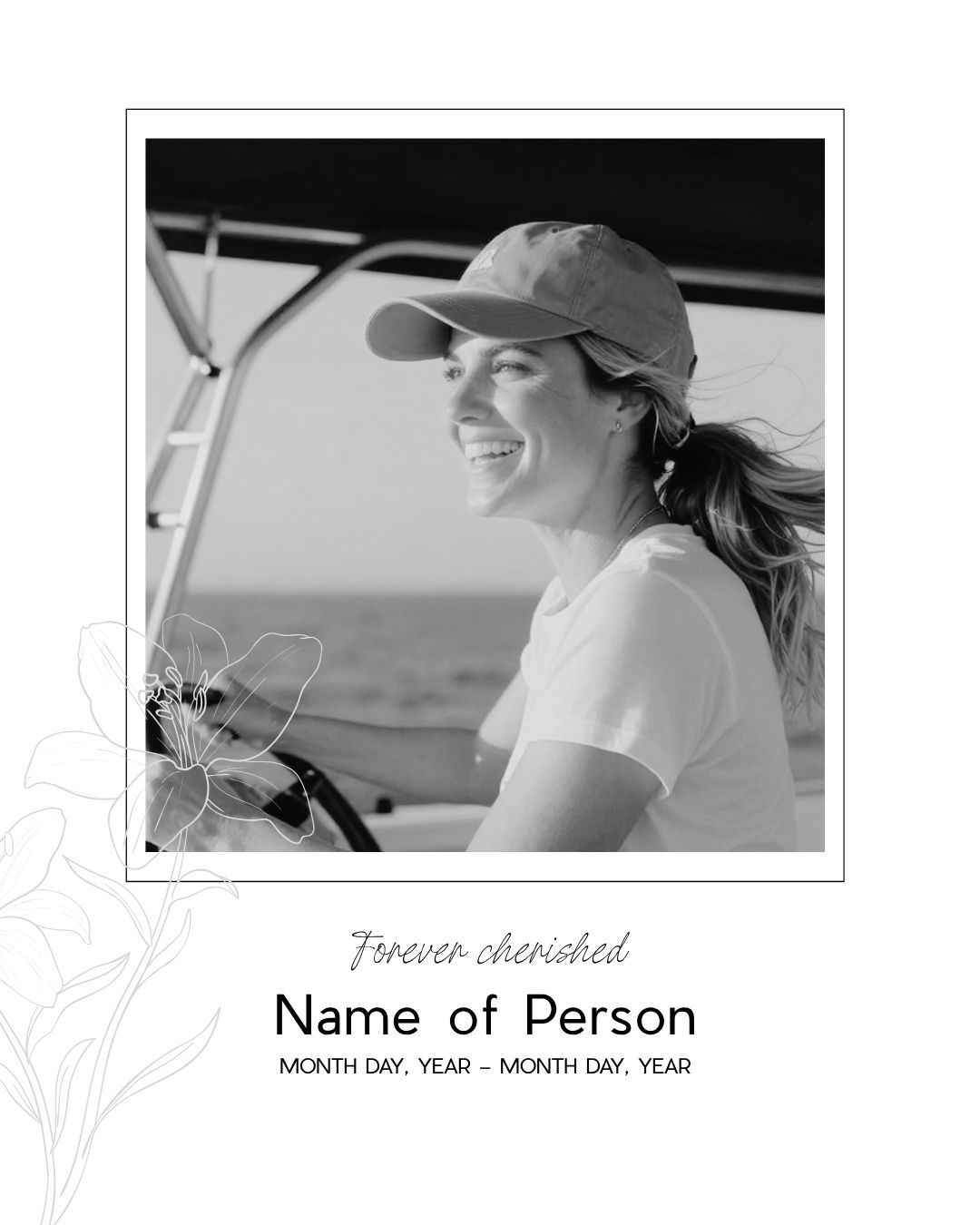 "Minimalist" funeral Instagram announcement template
