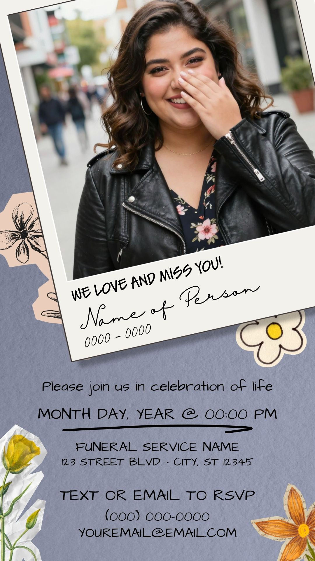 "Polaroid" digital invitation template
