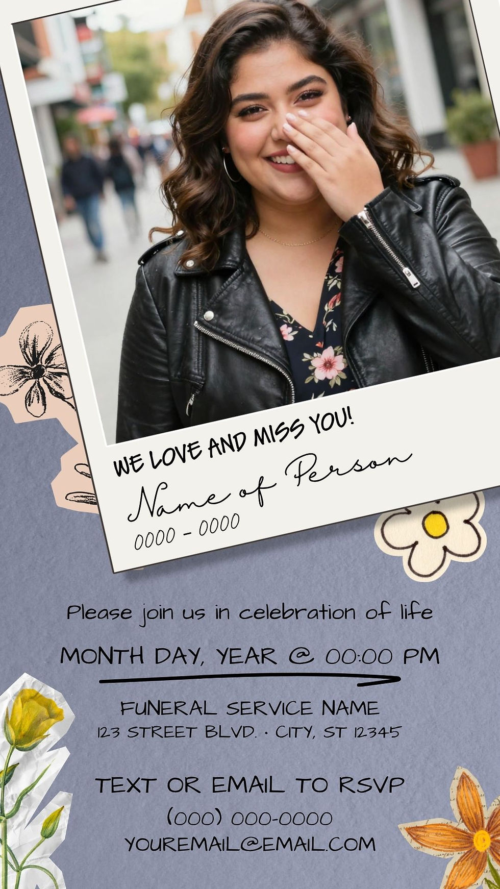 "Polaroid" digital invitation template