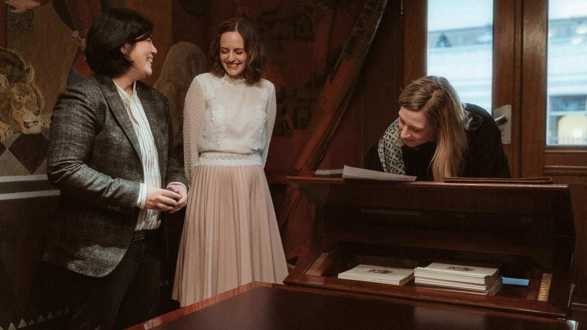 Moments after the “yes.”The papers are signed. The love is official. But this—this quiet joy—is the part that really matters.