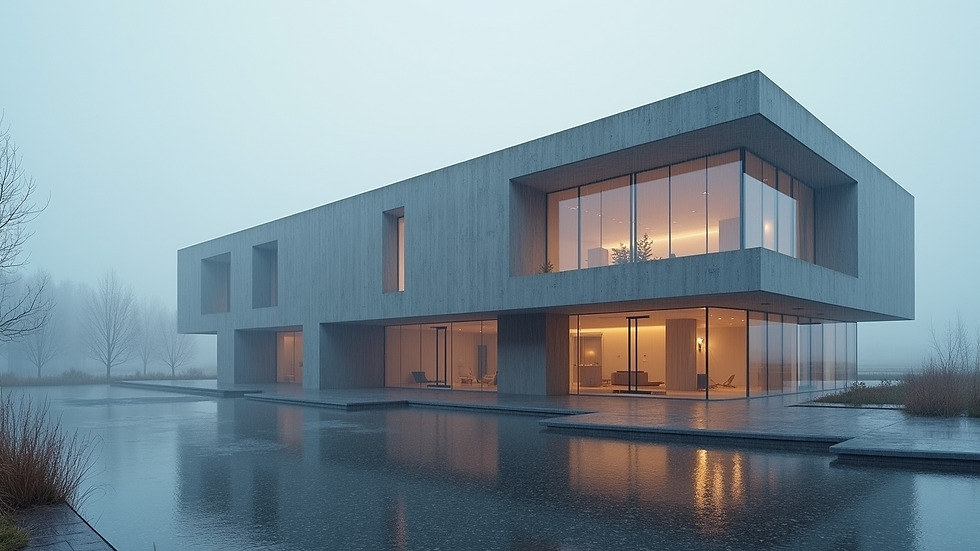 Eye-level view of a modern building designed to withstand extreme weather